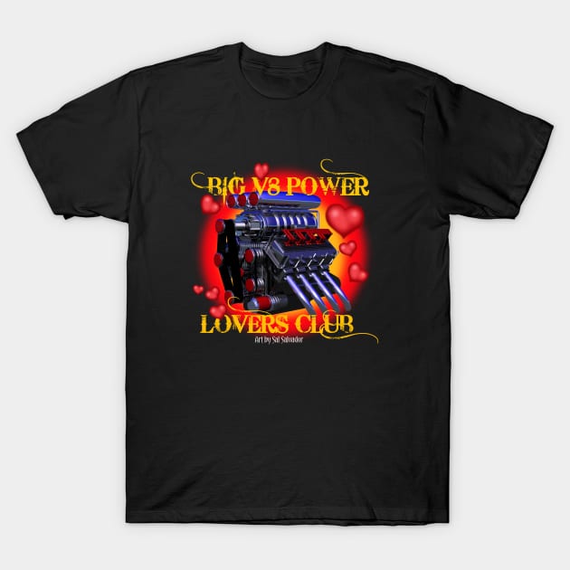 Big V8 Power Lovers Club T-Shirt by MyTeeGraphics